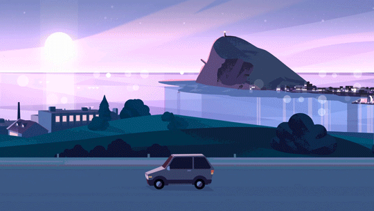 Gif of a car moving from Steven Universe